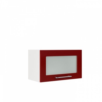 Бруклин ШВГС 600 Шкаф верхний горизонтальный со стеклом (Бетон белый/корпус Белый) в Купино - kupino.mebel54.com | фото