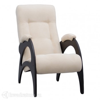 Кресло для отдыха Неаполь Модель 9 без лозы (Венге-эмаль/Ткань Ваниль Verona Vanilla) в Купино - kupino.mebel54.com | фото