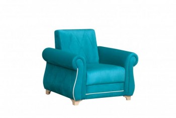 Кресло для отдыха "Порто" (велюр киви бирюза / микровельвет крем) в Купино - kupino.mebel54.com | фото