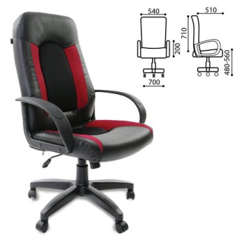 Кресло офисное BRABIX Strike EX-525 (черно-красный) в Купино - kupino.mebel54.com | фото