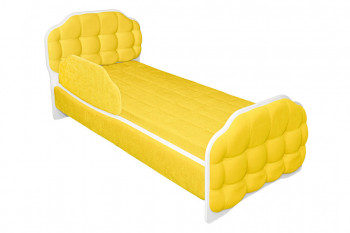 Кровать 160 Атлет 74 Жёлтый (мягкий бортик) в Купино - kupino.mebel54.com | фото
