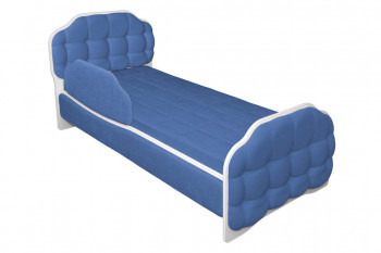 Кровать 170 Атлет 29 Синий (мягкий бортик) в Купино - kupino.mebel54.com | фото