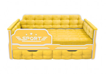 Кровать 170 серии Спорт 2 ящика 74 Жёлтый (мягкие боковые накладки) в Купино - kupino.mebel54.com | фото