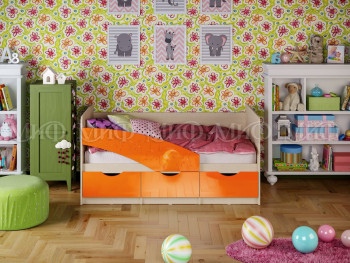 Кровать Бабочки 1,6м (Оранжевый металлик) в Купино - kupino.mebel54.com | фото