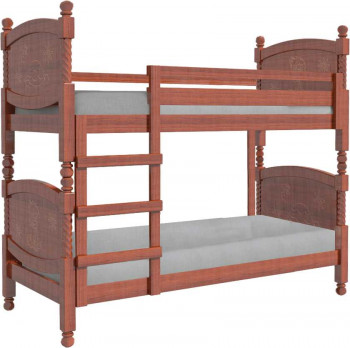 Кровать двухъярусная Валерия из массива сосны 800*1890 Орех в Купино - kupino.mebel54.com | фото