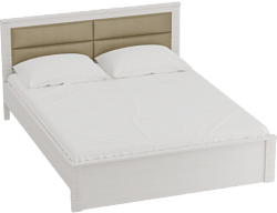 Кровать Элана 1400 с основанием Бодега белая в Купино - kupino.mebel54.com | фото