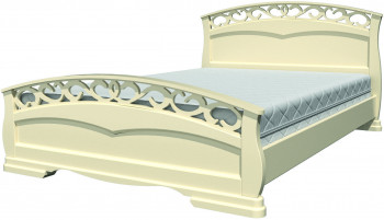 Кровать Грация-1 из массива сосны 1600*2000 Слоновая кость в Купино - kupino.mebel54.com | фото
