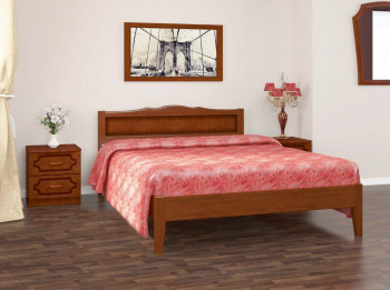Кровать Карина-7 из массива сосны 1200*2000 Орех в Купино - kupino.mebel54.com | фото