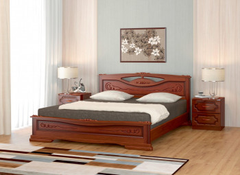 Кровать Карина-7 из массива сосны 1400*2000 Орех в Купино - kupino.mebel54.com | фото