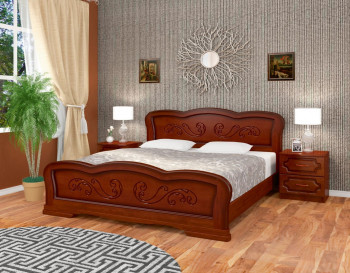 Кровать Карина-8 из массива сосны 1600*2000 Орех в Купино - kupino.mebel54.com | фото