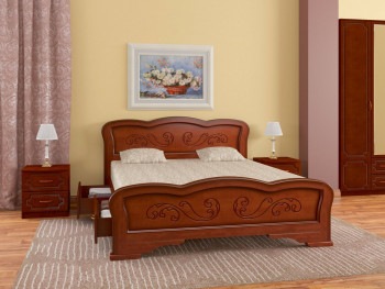 Кровать Карина-8 с ящиками из массива сосны 1400*2000 Орех в Купино - kupino.mebel54.com | фото