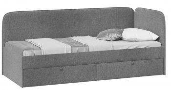 Кровать «Молли» с мягкой обивкой (900) тип 1 (Микровелюр Scandi Graphite 22) в Купино - kupino.mebel54.com | фото