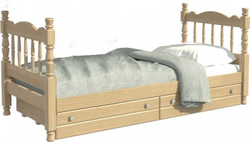 Кровать одинарная Аленка из массива сосны 800*1890 Сосна в Купино - kupino.mebel54.com | фото
