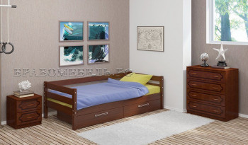 Кровать одинарная ГЛОРИЯ из массива сосны  900*2000 (Орех) в Купино - kupino.mebel54.com | фото