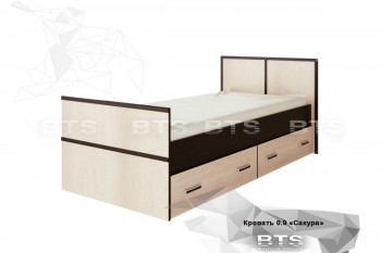 Кровать Сакура с настилом и ящиками 0,9 (Венге/Лоредо) в Купино - kupino.mebel54.com | фото