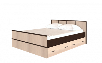 Кровать Сакура с настилом и ящиками 1,4 (Венге/Лоредо) в Купино - kupino.mebel54.com | фото