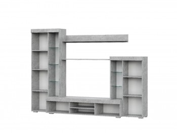 Мебель для гостиной МГС 5 Цемент светлый / Белый в Купино - kupino.mebel54.com | фото