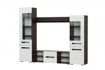 Мебель для гостиной МГС 6 (Исполнение 1/Венге/Белый глянец) в Купино - kupino.mebel54.com | фото