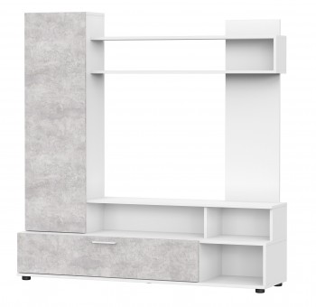 Мебель для гостиной "МГС 9" Белый / Цемент светлый в Купино - kupino.mebel54.com | фото