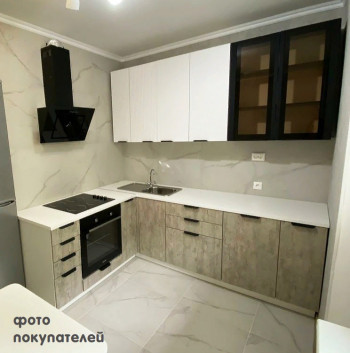 Модульная кухня Норд 1,6 м (Софт даймонд/Камень беж/Белый) в Купино - kupino.mebel54.com | фото