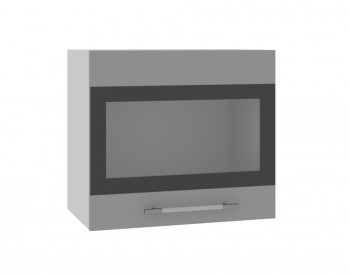 Ройс ВПГСФ 500 Шкаф верхний горизонтальный со стеклом с фотопечатью высокий (Графит софт/корпус Серый) в Купино - kupino.mebel54.com | фото
