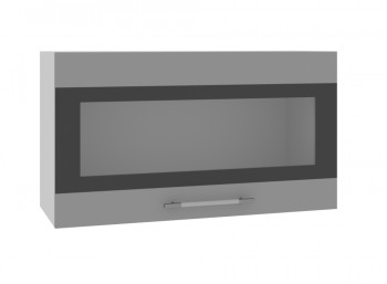 Ройс ВПГСФ 800 Шкаф верхний горизонтальный со стеклом с фотопечатью высокий (Графит софт/корпус Серый) в Купино - kupino.mebel54.com | фото