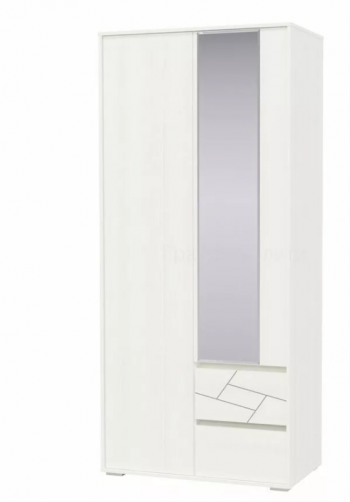 Шкаф 2-х дверный с ящиками Аделина 1000 Рамух белый в Купино - kupino.mebel54.com | фото