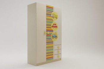 Шкаф 3-х створчатый с ящиками Клаксон (Бежевый/корпус Клен) в Купино - kupino.mebel54.com | фото