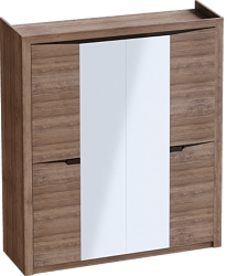 Шкаф четырехдверный Соренто с комплектом полок (3 шт)Дуб стирлинг/Кофе структурный матовый в Купино - kupino.mebel54.com | фото