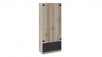 Шкаф для одежды комбинированный «Окланд» (Фон Черный/Дуб Делано) в Купино - kupino.mebel54.com | фото