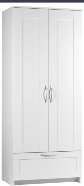 Шкаф двухдверный Сириус с 1 ящиком белый в Купино - kupino.mebel54.com | фото
