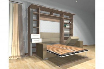 Шкаф-кровать с диваном Каролина в Купино - kupino.mebel54.com | фото