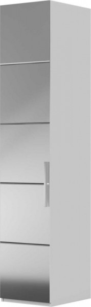 Шкаф ШР-1 зеркало, правый, Вива (Белый/Белый глянец/Платина) в Купино - kupino.mebel54.com | фото