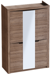 Шкаф трехдверный Соренто Дуб стирлинг/Кофе структурный матовый в Купино - kupino.mebel54.com | фото