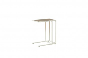 Стол приставной Скандик 42.24 (со стеклом) (металл: белый) в Купино - kupino.mebel54.com | фото