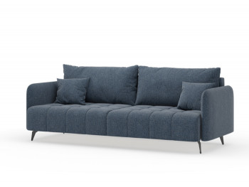 Валериан диван трёхместный прямой Синий, ткань RICO FLEX 101 в Купино - kupino.mebel54.com | фото